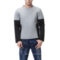 2021 Oversized New Autumn Large Size Fashion Space Cotton Men's Sweater Pullover Long Sleeve Two-Piece Stitching Suit